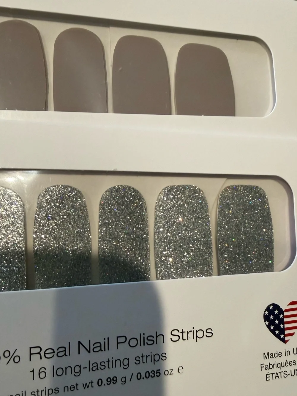 3 new packages color Street Silver & gray-ish nail wraps in solid and Glitter.